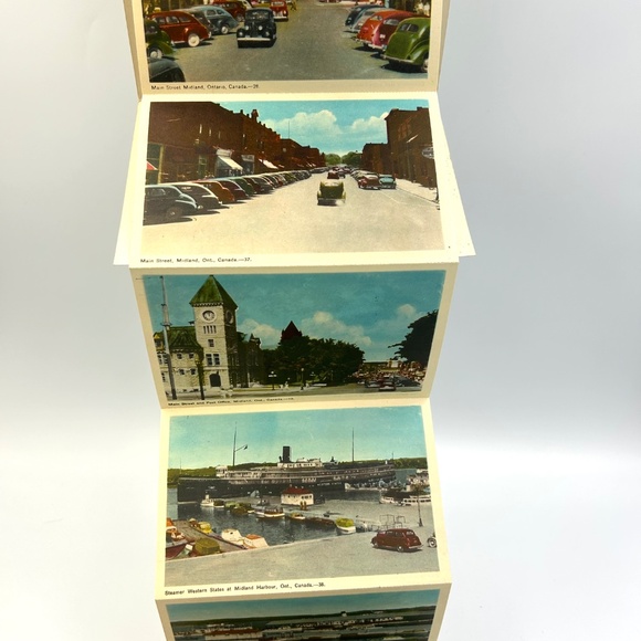 1950s Souvenir Postcard Folder of MIDLAND ONTARIO CANADA 15 Old Photos - Picture 3 of 8
